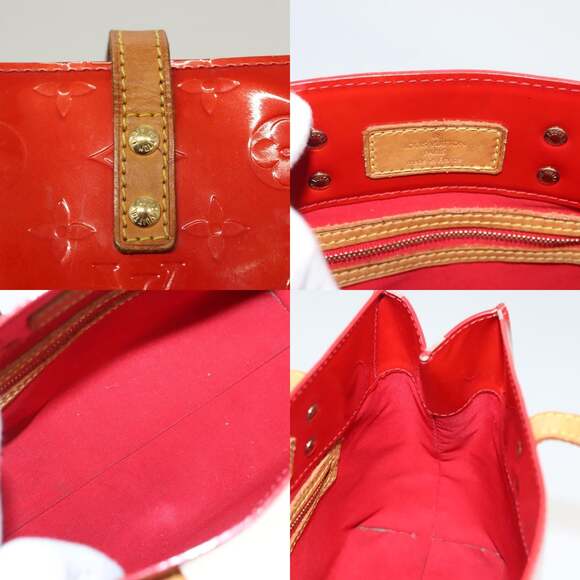 LOUIS VUITTON Monogram Vernis Reade PM Hand Bag Red Rouge M91088 - Picture 11 of 12